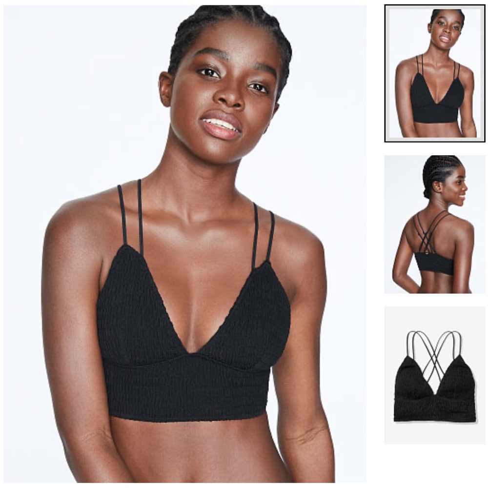 Smocked Triangle Bralette BLUE / GREEN / etc XL
